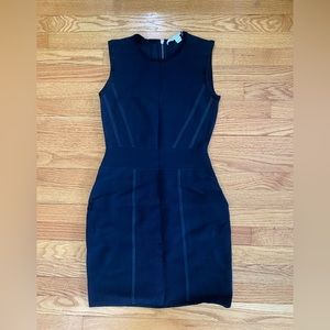 Diane Von Furstenberg Bodycon Dress Women’s Medium Midnight Blue Black Ribbed